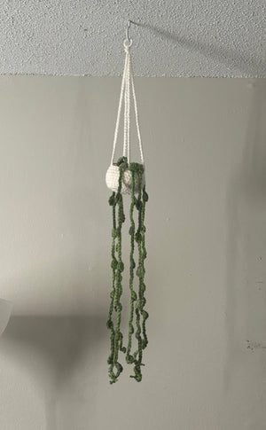 Strings of Pearls Crocheted Hanging Plant by Main Street Collective - Faux Succulent Home Decor