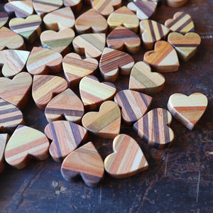 Striped Wooden Hearts