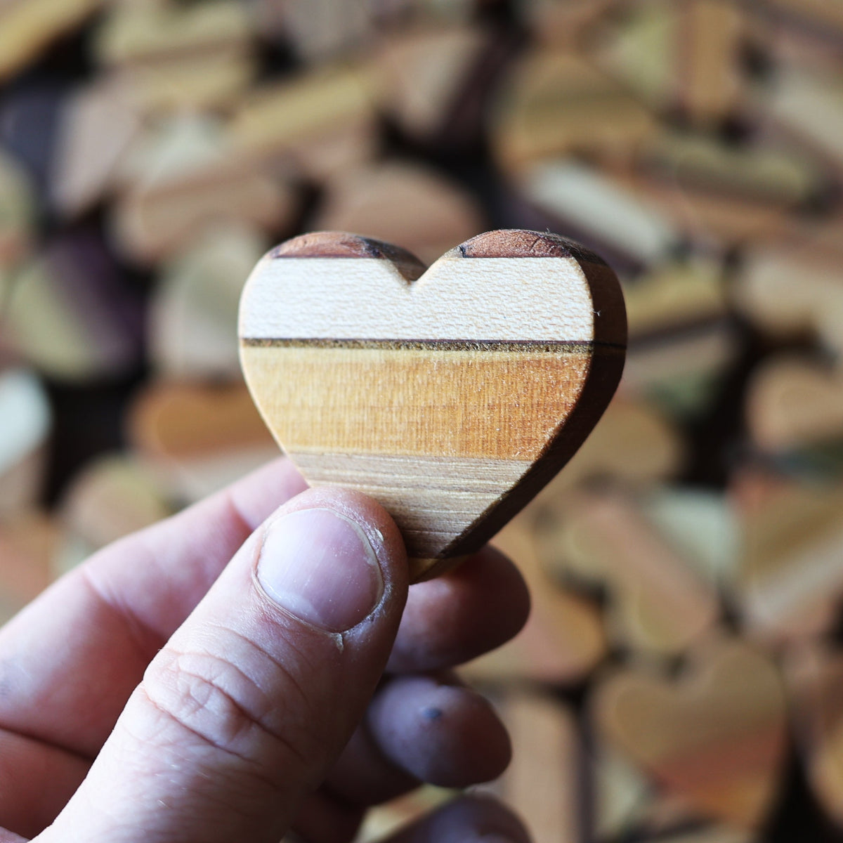 Striped Wooden Hearts