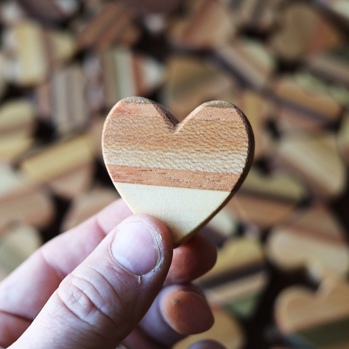 Striped Wooden Hearts