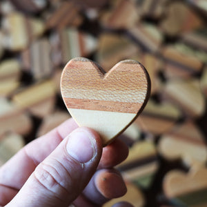 Striped Wooden Hearts
