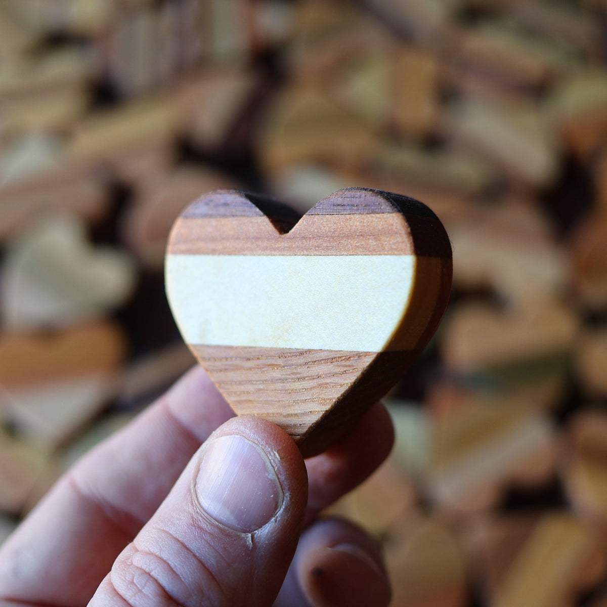 Striped Wooden Hearts