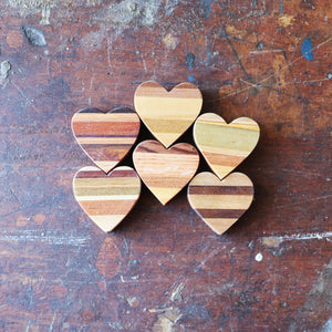 Striped Wooden Hearts