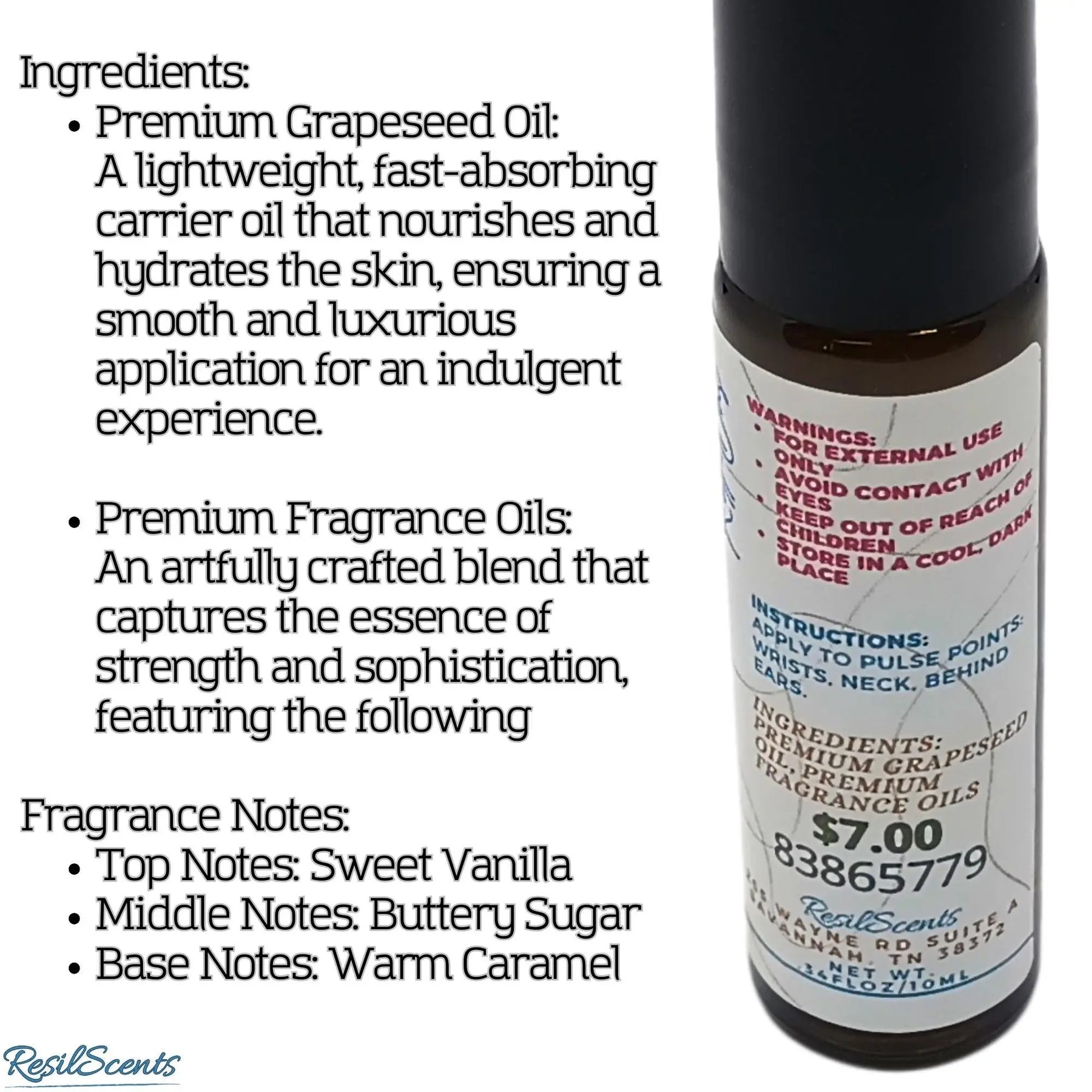 Sugar Cookie Roll-On Oil – Cozy Comfort in Every Swipe by ResilScents, natural skincare detail photo 3