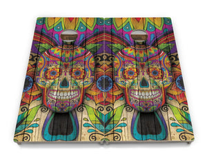Sugar Skull Cornhole Boards - Professional Tournament Series - Colorful