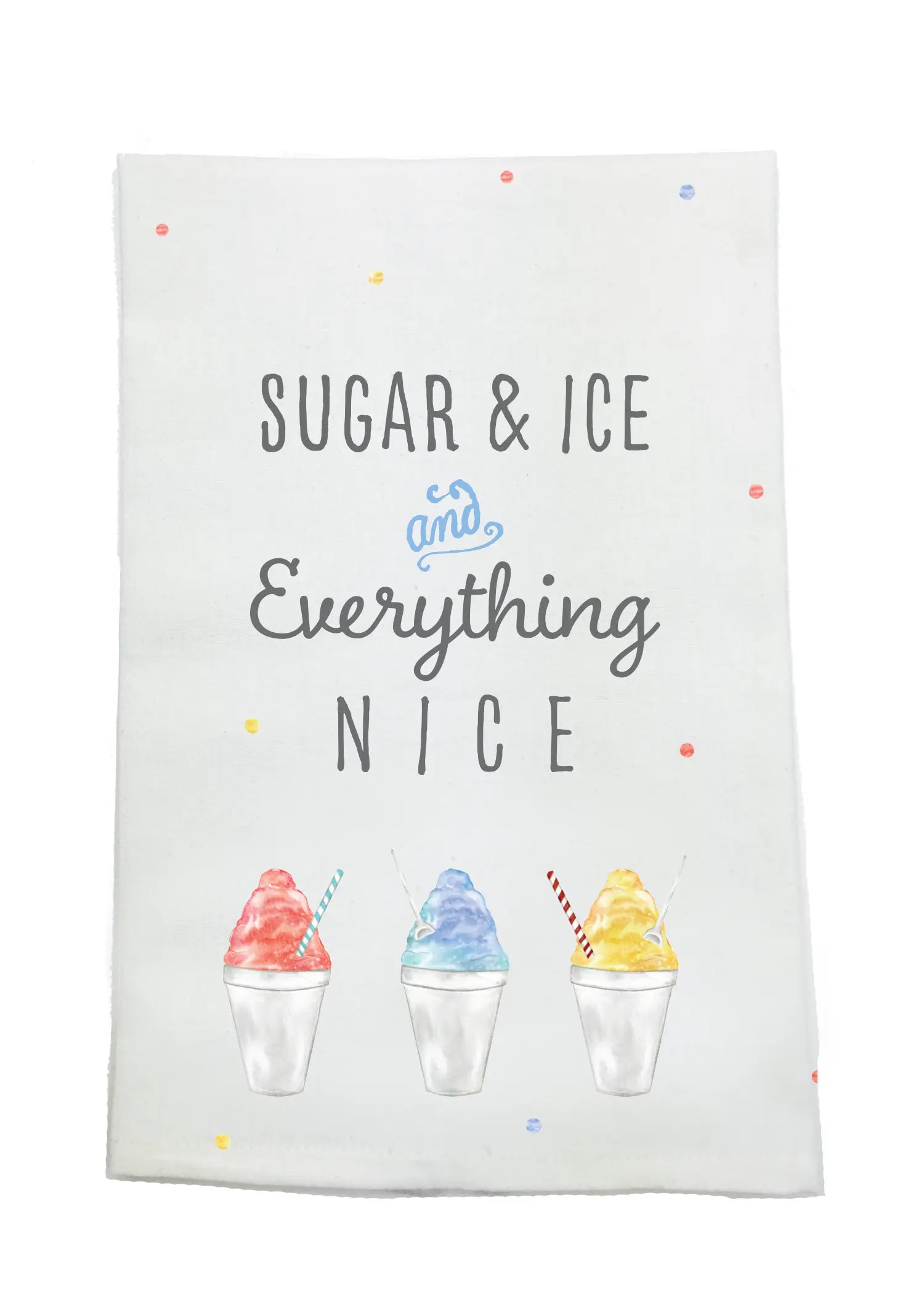 Sugar, Ice, & Everything Nice Organic Cotton Kitchen Towel by Nola Tawk, tea towel main product photo
