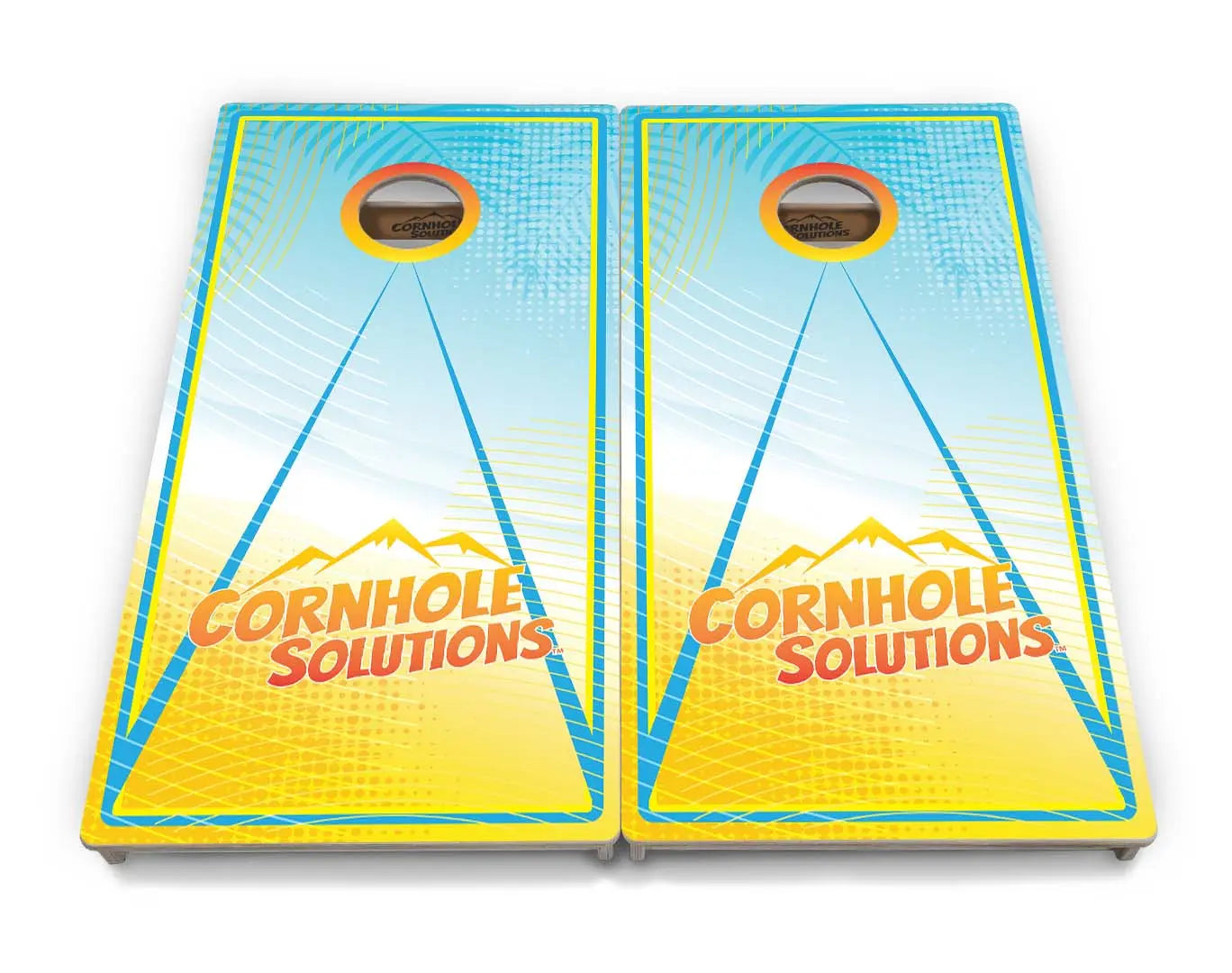 Summertime CS Logo Cornhole Boards - Professional Tournament Series by Cornhole Solutions, custom cornhole board detail photo 2