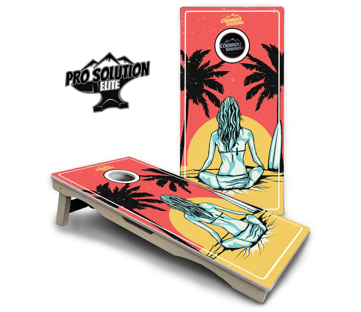 Sunset Girl Cornhole Boards - Pro Solution Elite Series Cornhole Solutions