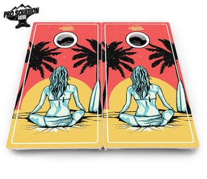 Sunset Girl Cornhole Boards - Pro Solution Elite Series Cornhole Solutions