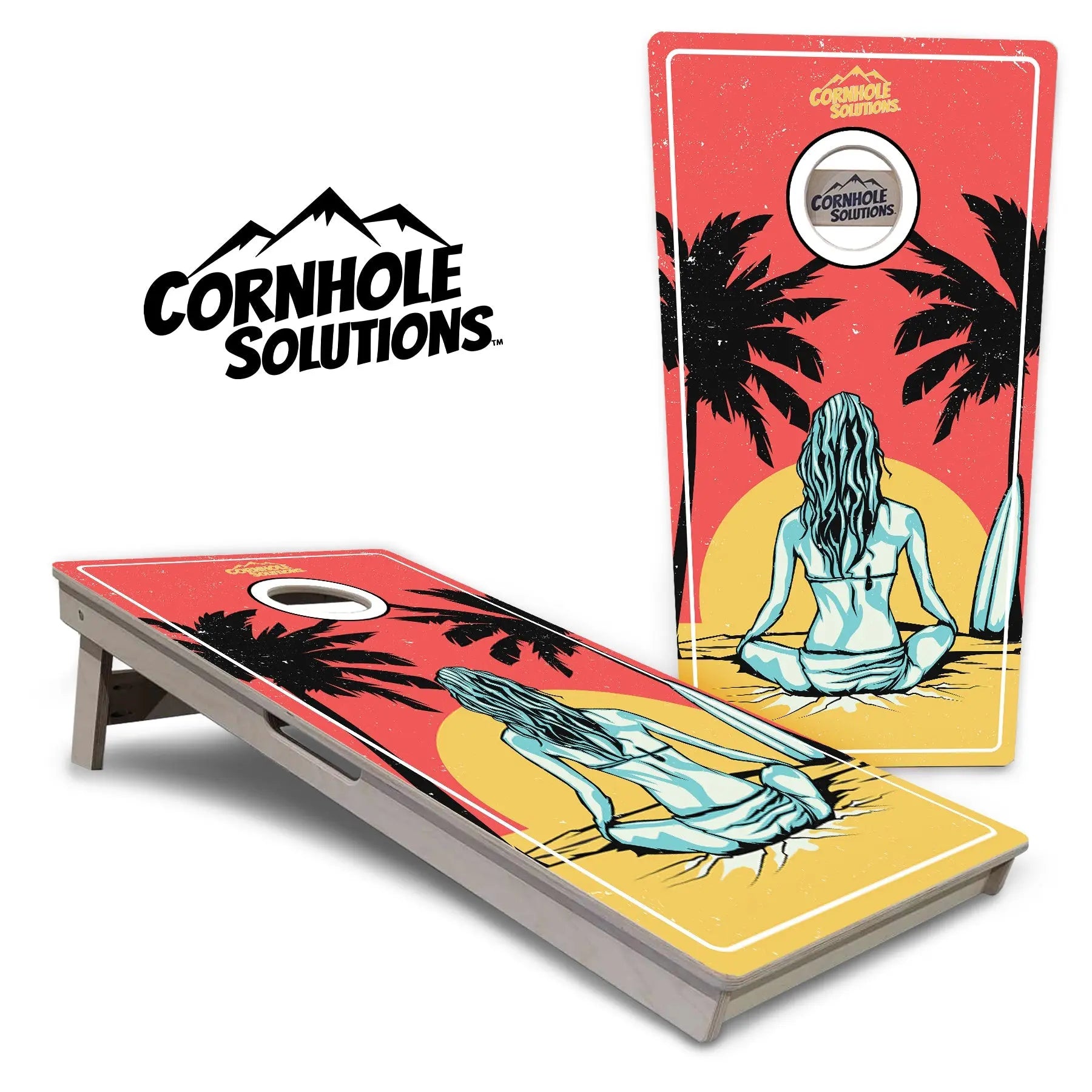 Sunset Girl Cornhole Boards - Professional Tournament Series Cornhole Solutions