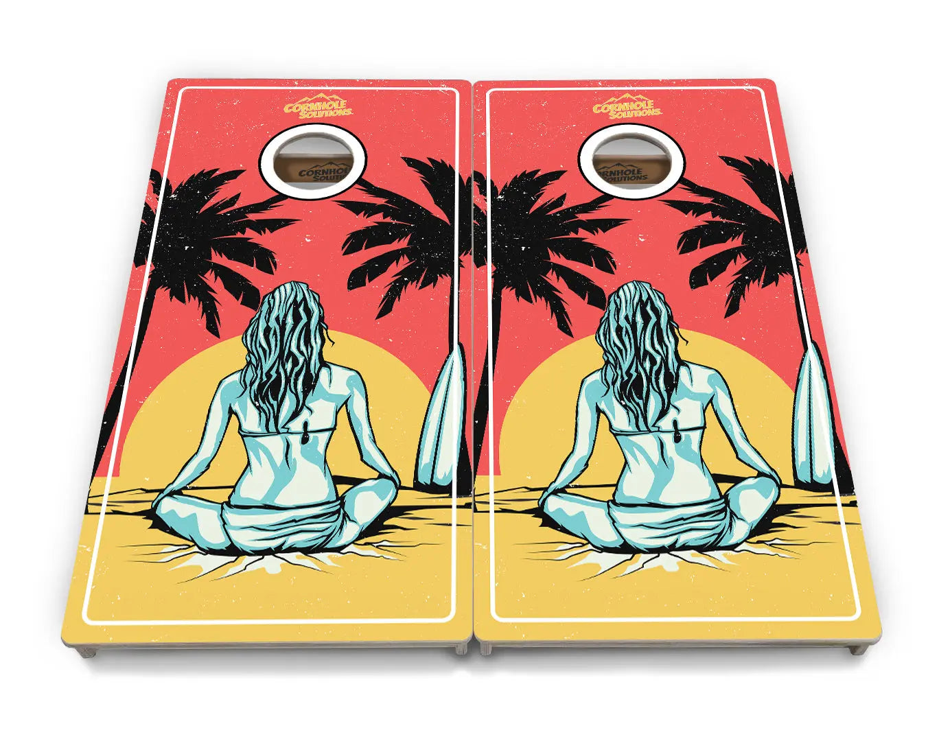 Sunset Girl Cornhole Boards - Professional Tournament Series Cornhole Solutions