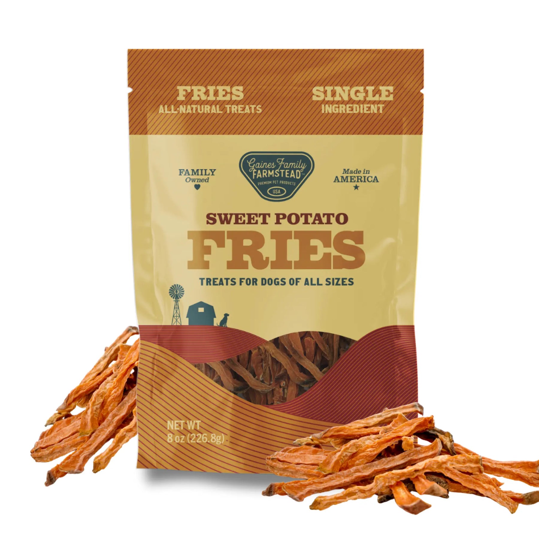 Sweet Potato Fries natural dog treats by Gaines Family Farmstead