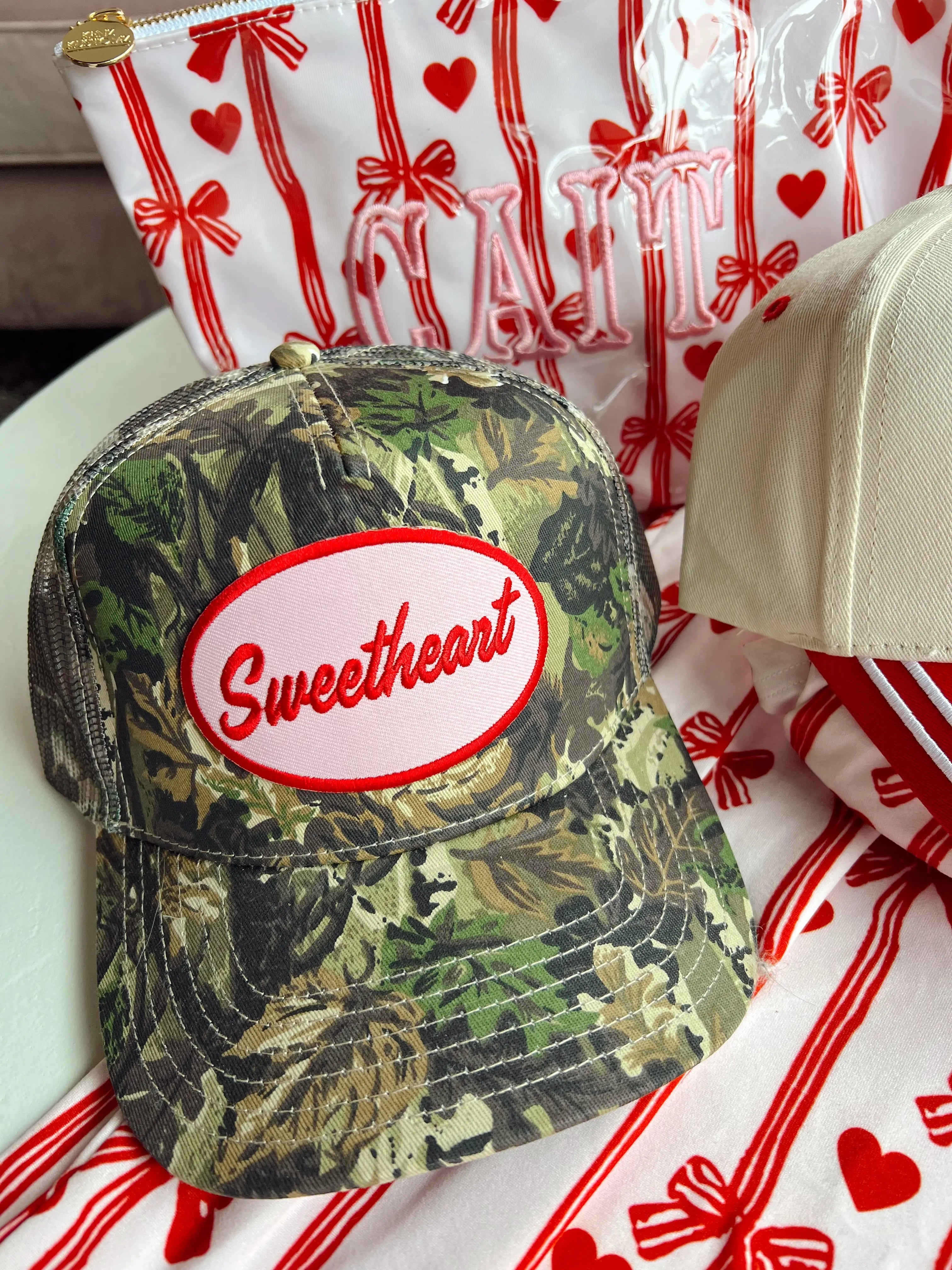 Sweetheart - Vintage Trucker Hat by KenzKustomz, Southern lifestyle apparel detail photo 2