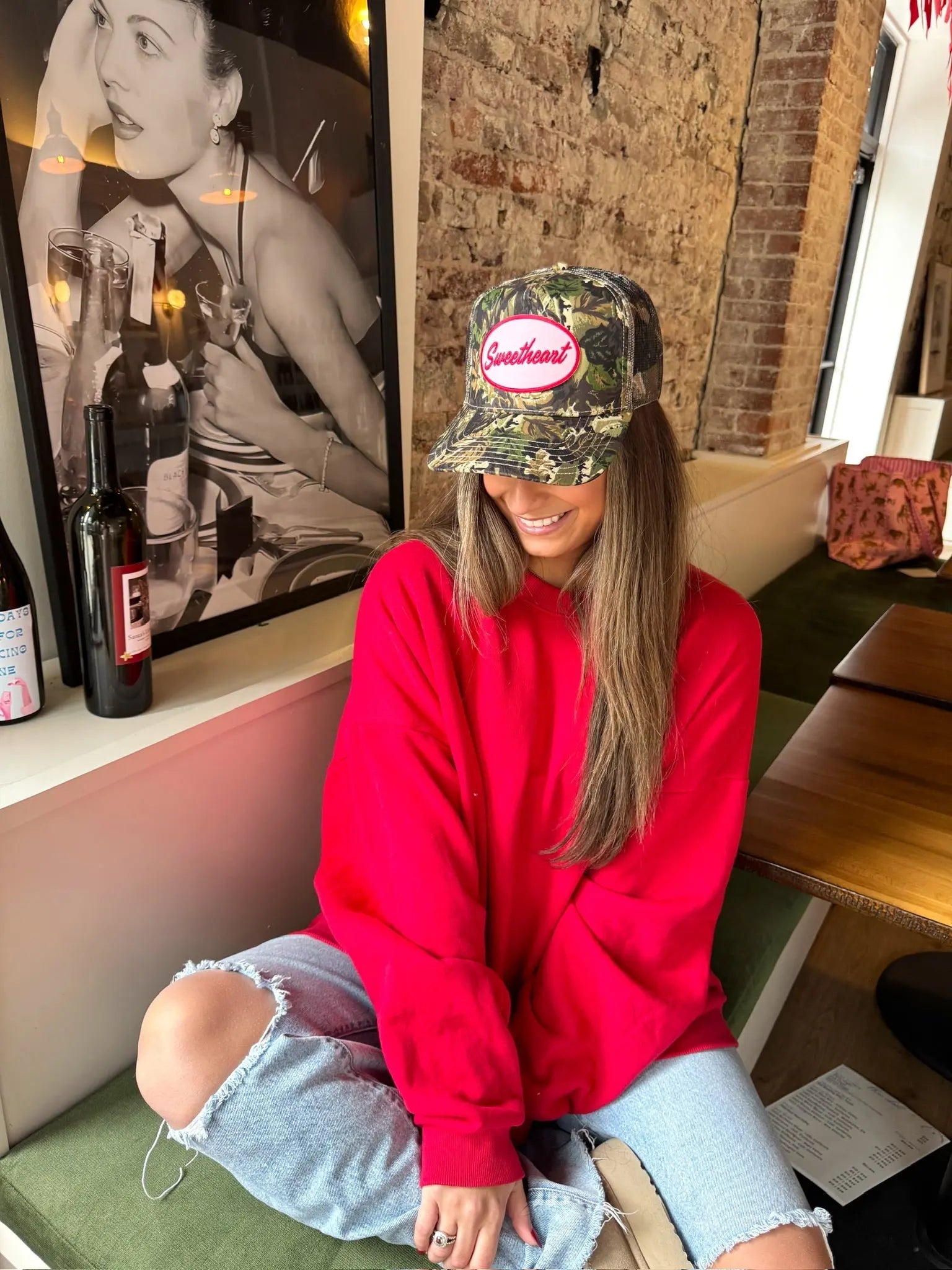 Sweetheart - Vintage Trucker Hat by KenzKustomz, Southern lifestyle apparel detail photo 5