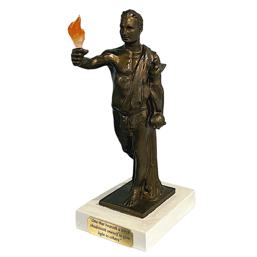 University of Tennessee Volunteers Torchbearer Stone Sculpture, real Bronze metal coating