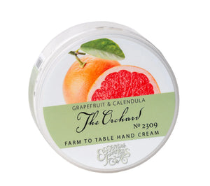 The Orchard Farm to Table Hand Cream with grapefruit and calendula imagery