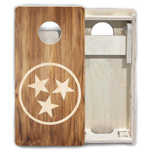 TN Tri-Star Woodgrain - Mini or Vacation Size Cornhole Boards by Cornhole Solutions, custom cornhole board detail photo 6