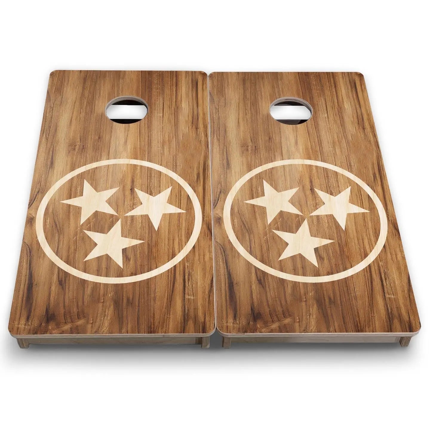TN Tri-Star Woodgrain - Mini or Vacation Size Cornhole Boards by Cornhole Solutions, custom cornhole board detail photo 7