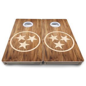 TN Tri-Star Woodgrain - Mini or Vacation Size Cornhole Boards by Cornhole Solutions, custom cornhole board detail photo 8