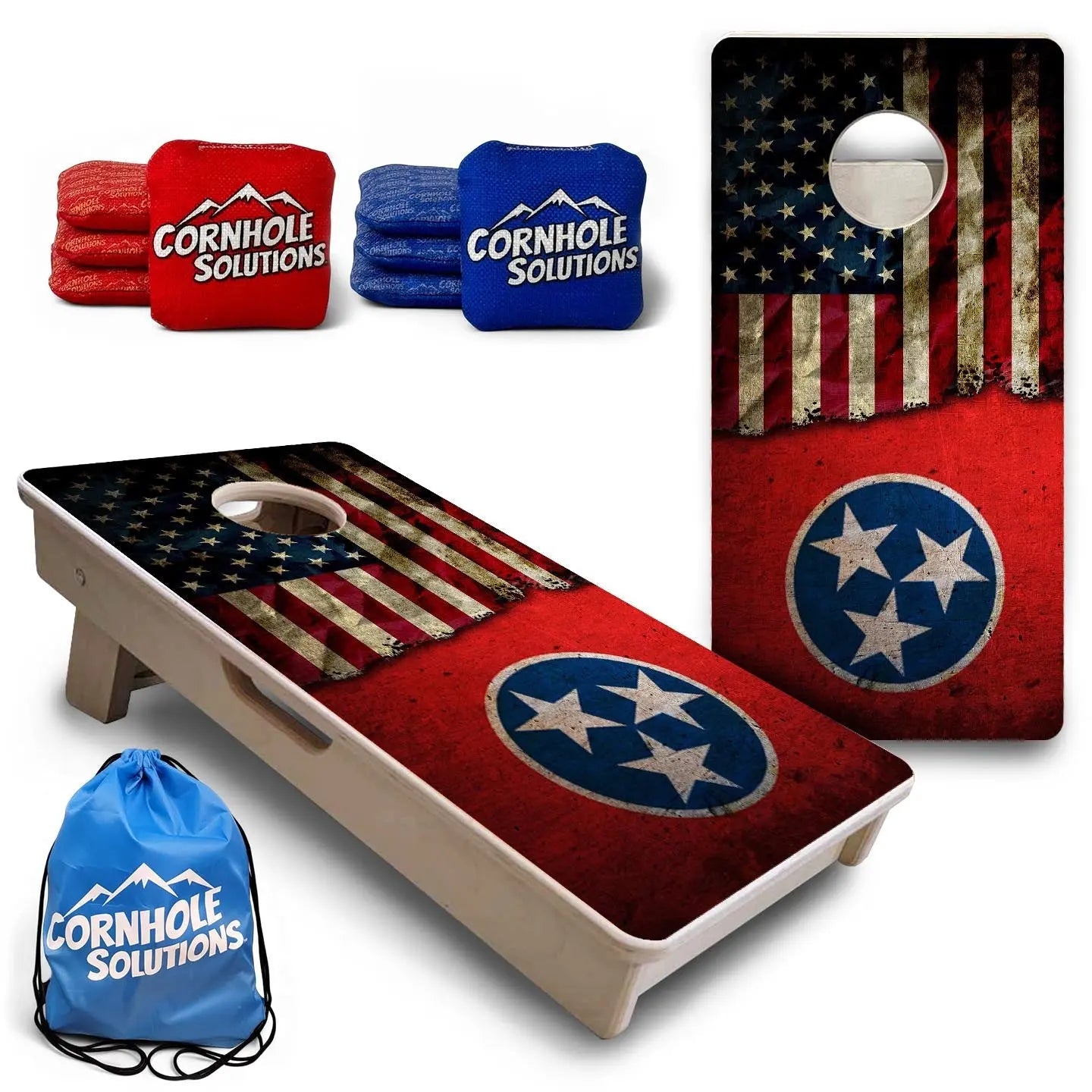 TN USA Flag - Mini or Vacation Size Cornhole Boards by Cornhole Solutions, custom cornhole board main product photo
