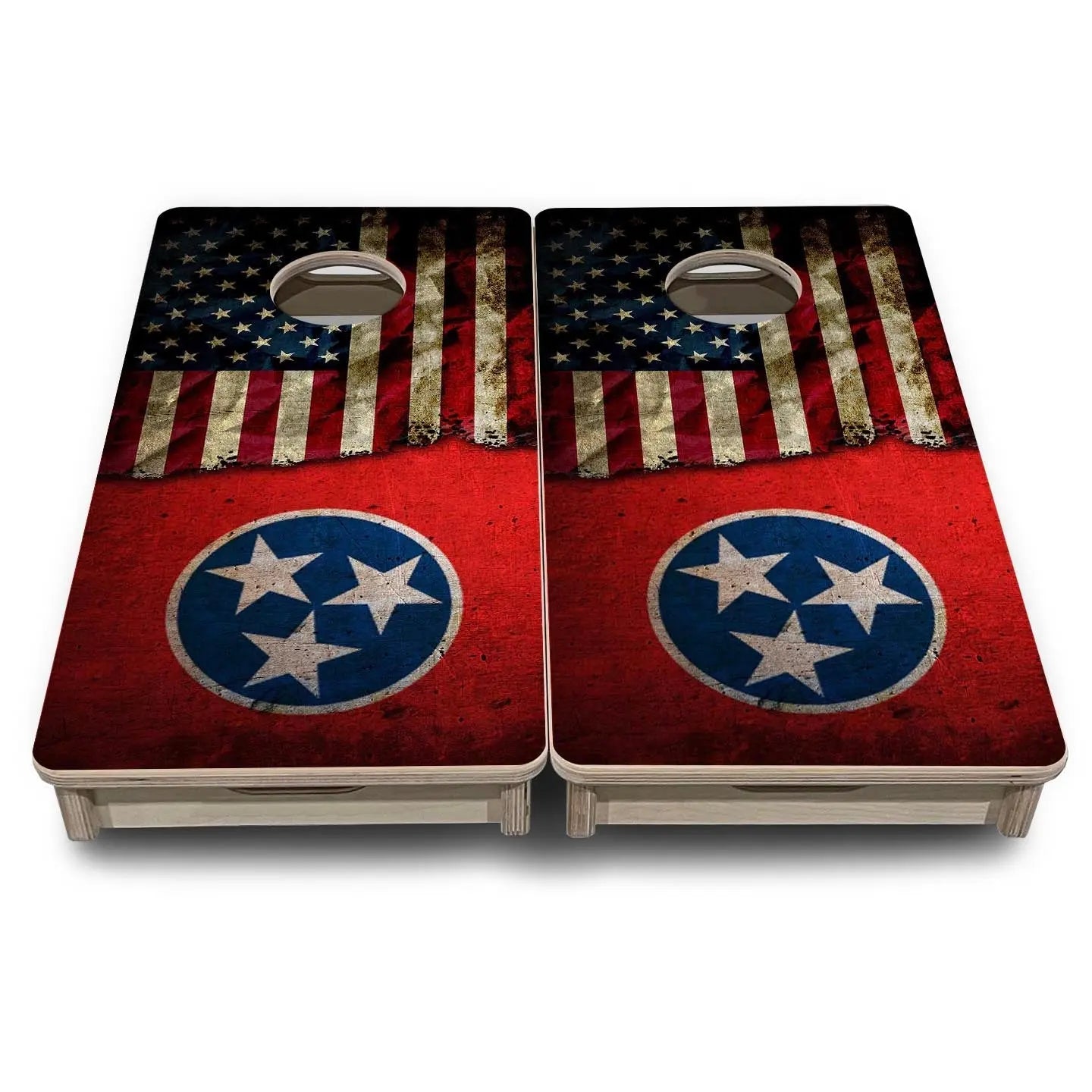 TN USA Flag - Mini or Vacation Size Cornhole Boards by Cornhole Solutions, custom cornhole board detail photo 2