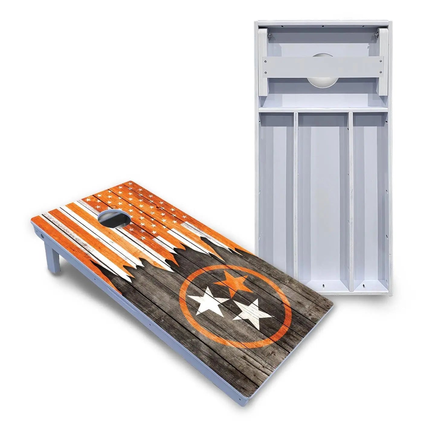 TN/USA Orange Flag Cornhole Boards - All Weather Series by Cornhole Solutions, custom cornhole board main product photo