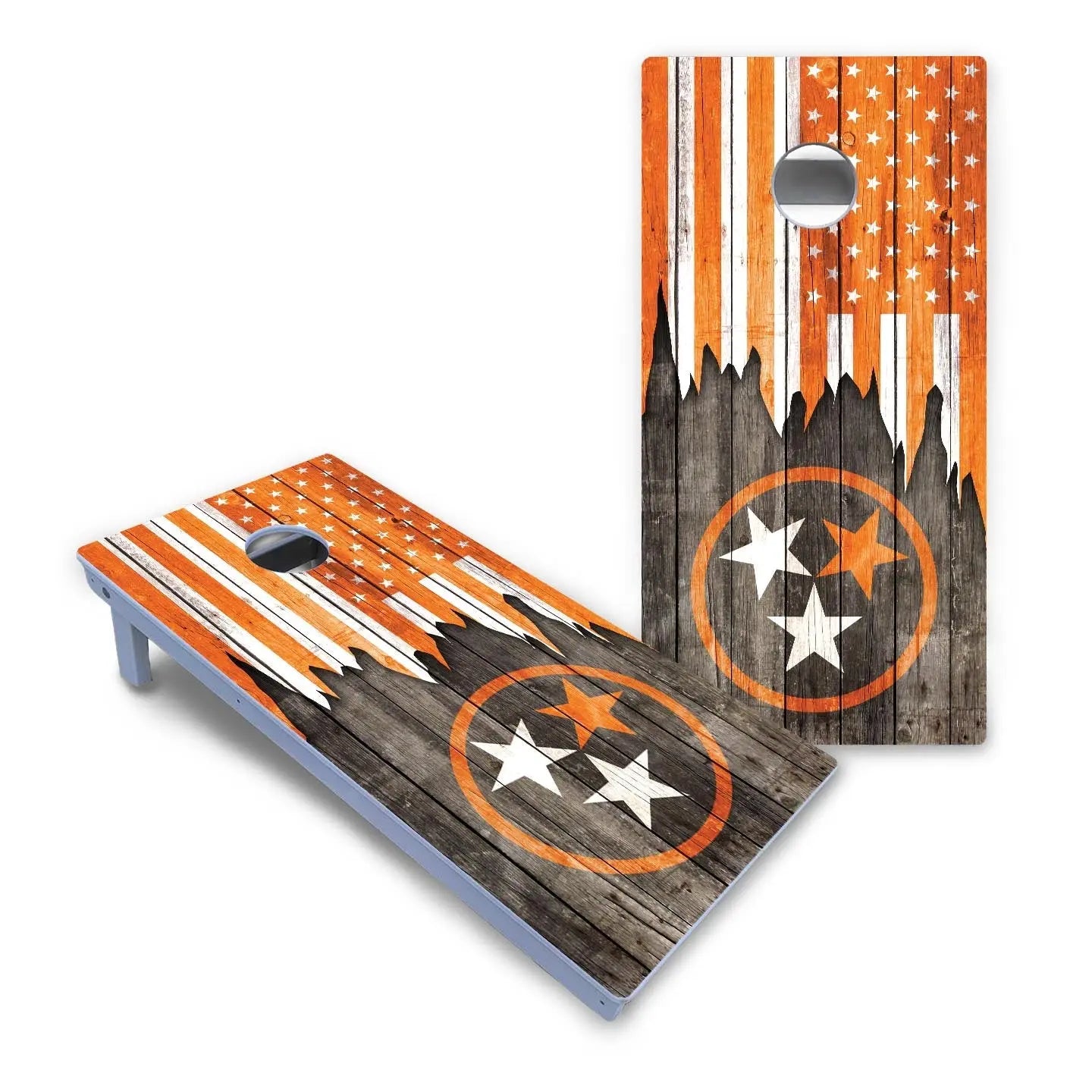 TN/USA Orange Flag Cornhole Boards - All Weather Series by Cornhole Solutions, custom cornhole board detail photo 2
