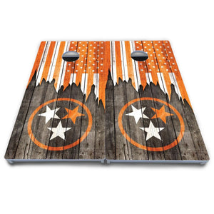 TN/USA Orange Flag Cornhole Boards - All Weather Series