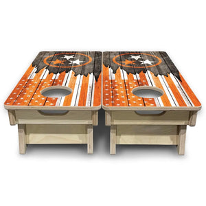 TN USA Orange Flag - Mini or Vacation Size Cornhole Boards