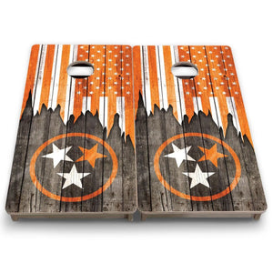 TN USA Orange Flag - Mini or Vacation Size Cornhole Boards