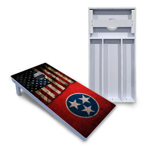 TN/USA Red Flag Cornhole Boards - All Weather Series Cornhole Solutions
