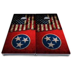 TN/USA Red Flag Cornhole Boards - All Weather Series Cornhole Solutions