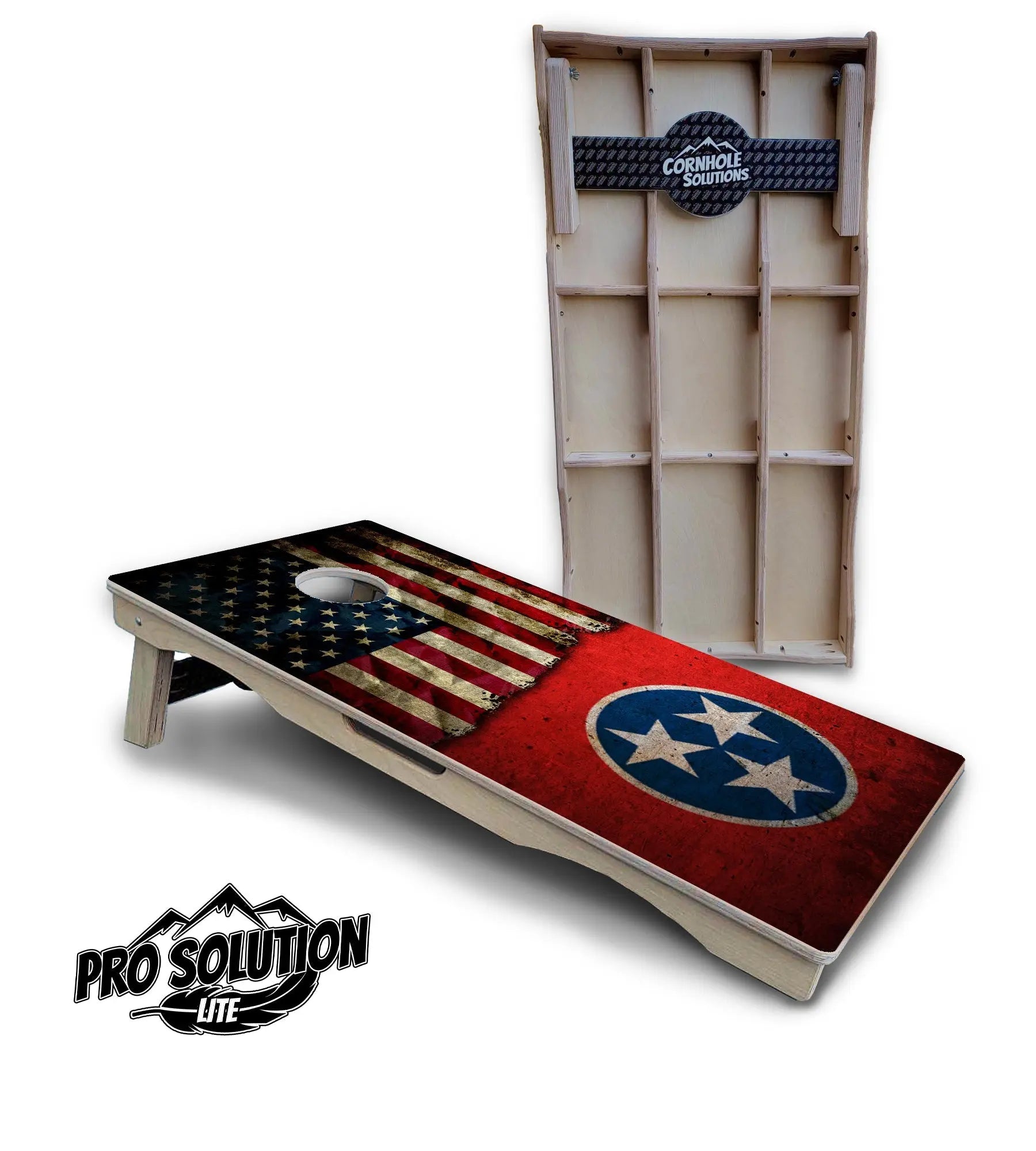 TN/USA Red Flag Design Cornhole Boards - Pro Solution Lite Series by Cornhole Solutions, Southern home decor main product photo