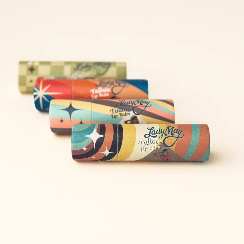 Tallow Lip Balm - CHOOSE A FLAVOR - Natural Beef Tallow Lip Moisturizer with Beeswax & Jojoba Oil The Lady May