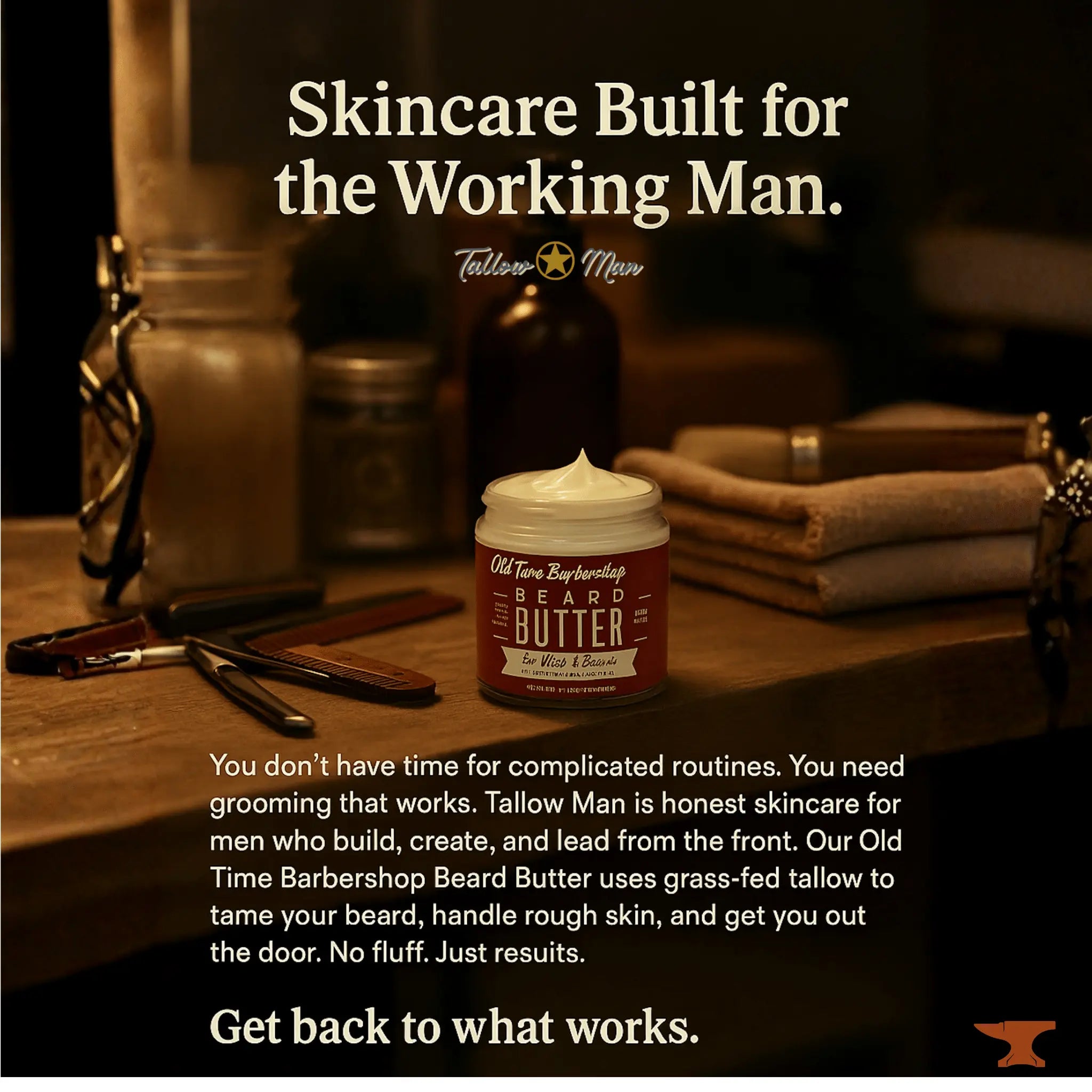 Tallow Man Bay Rum Beard + Body Butter | Men's Grooming | Grass-Fed Tallow | 9oz The Lady May