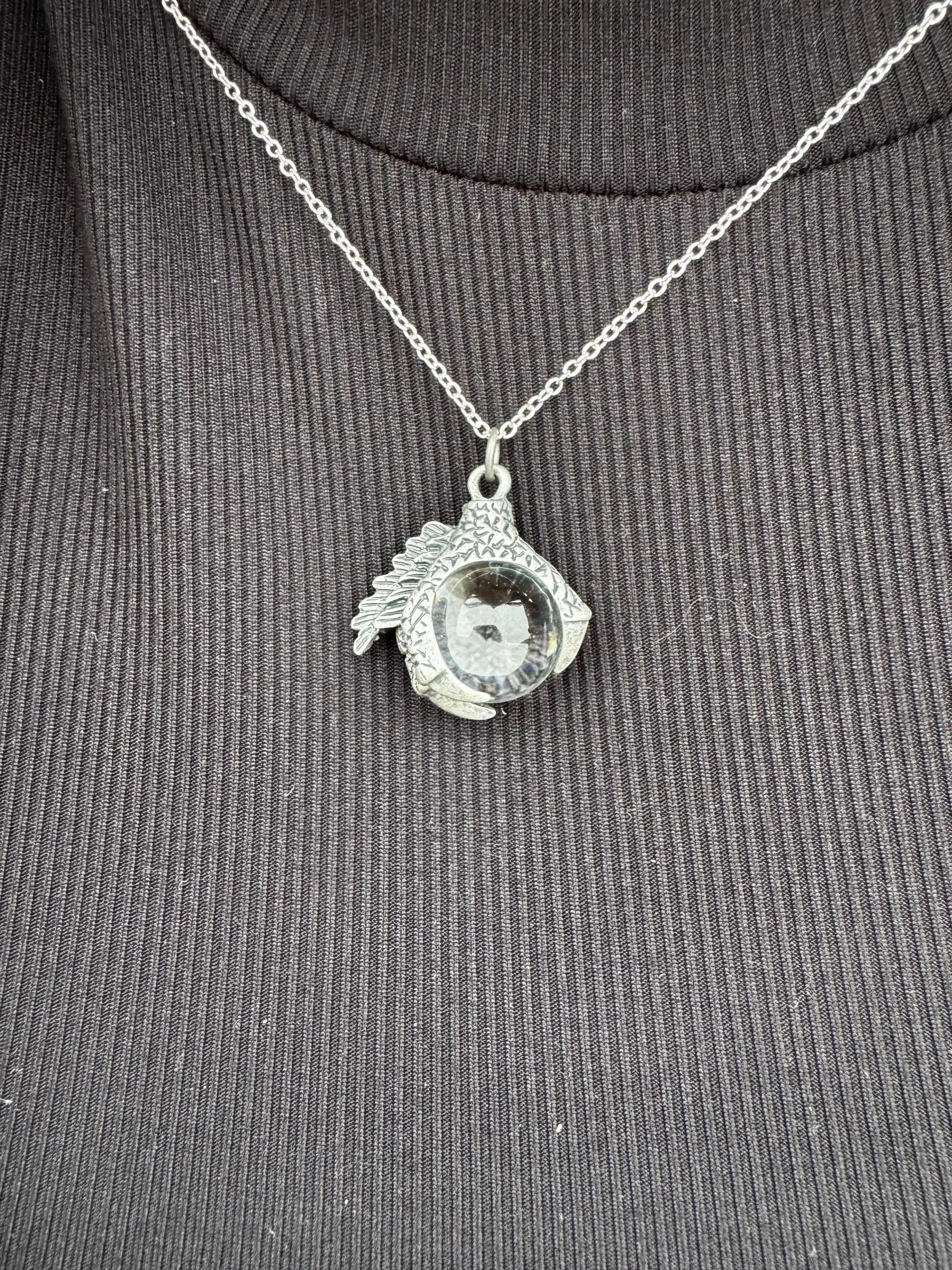 Talons of Fate Necklace | Dragon Claw Fantasy Jewelry Gift by Mushroom Lady Co, handmade jewelry detail photo 2