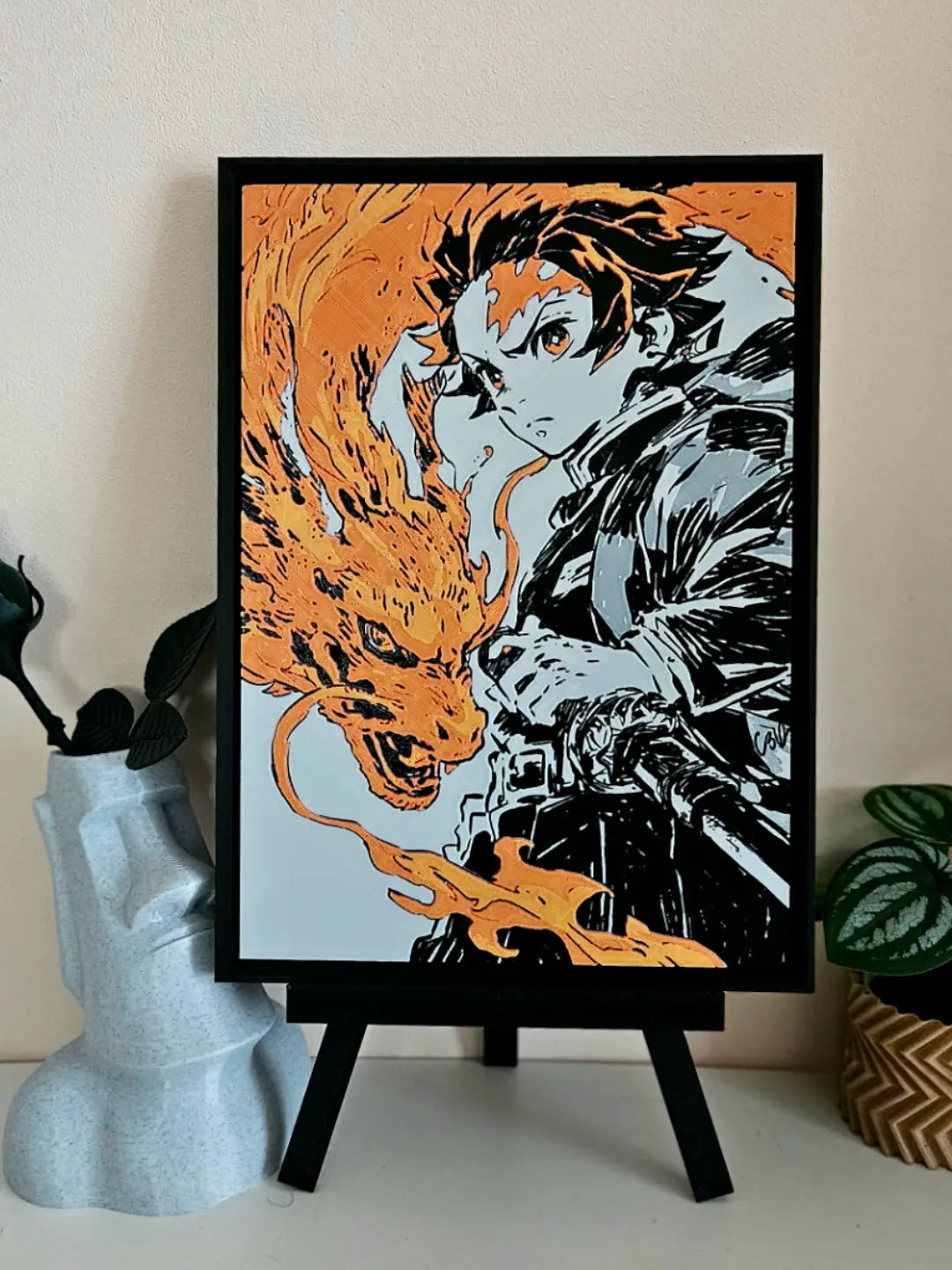 Tanjiro Hinokami Kagura Filament Painting – Demon Slayer Anime Wall Art by The Tween Space, Southern home decor main product photo