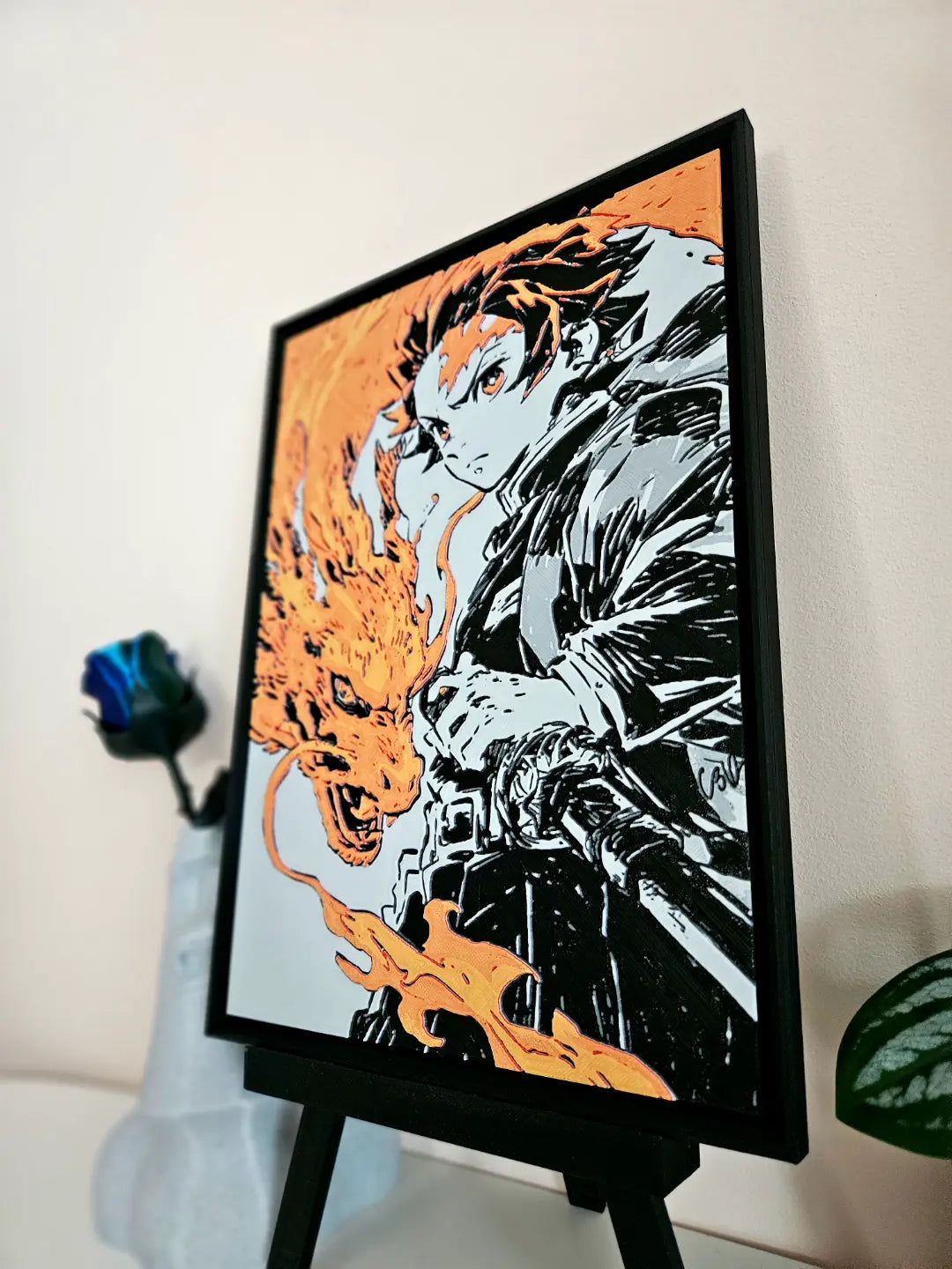 Tanjiro Hinokami Kagura Filament Painting – Demon Slayer Anime Wall Art by The Tween Space, Southern home decor detail photo 3