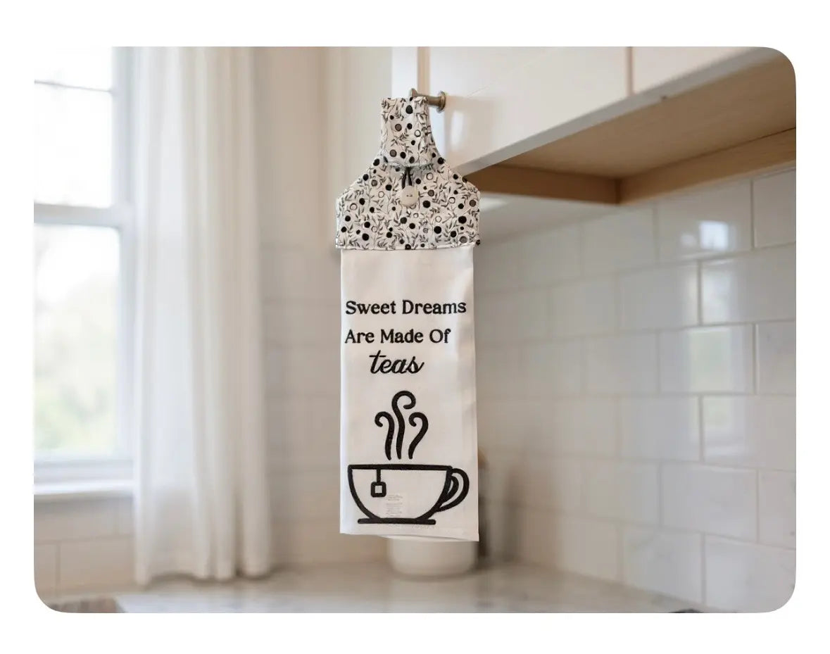 Tea Towel-Sweet Dreams are Made of Teas by Two Beachin' Sisters, Southern food gift main product photo