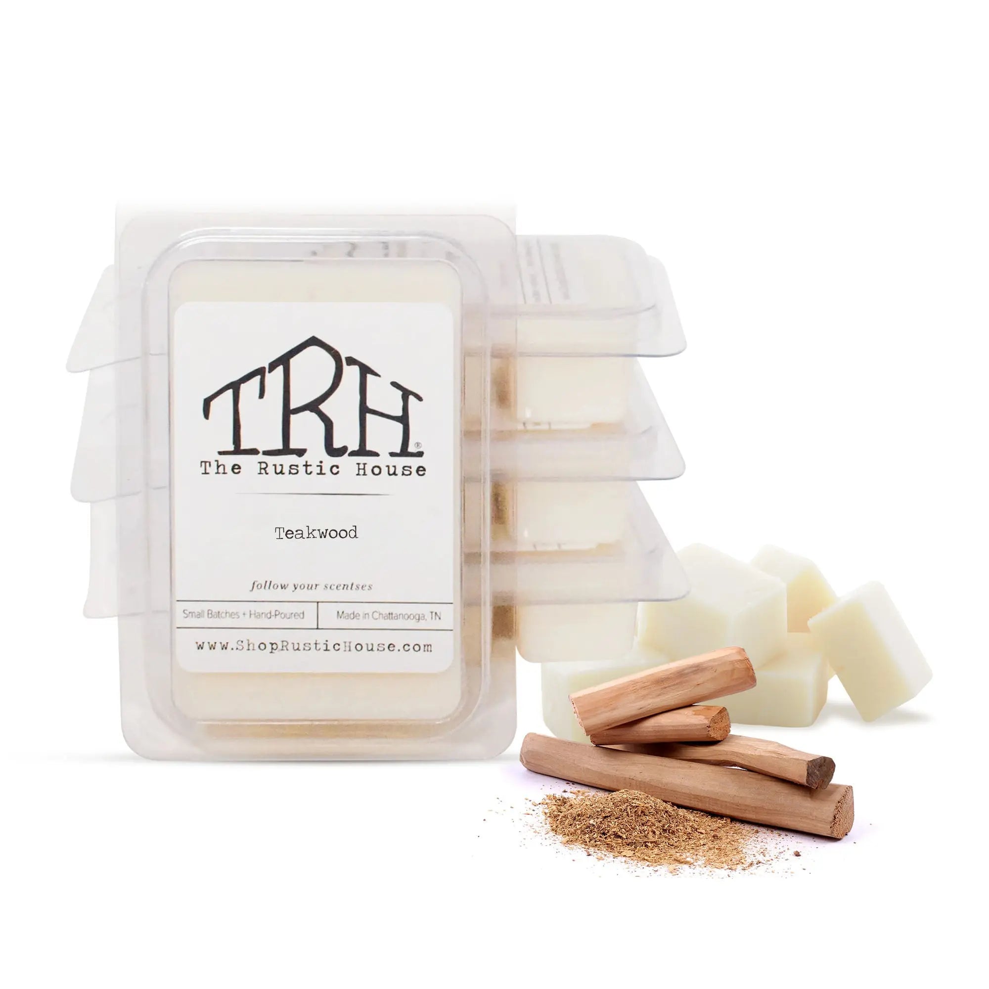 Teakwood Wax Melt by The Rustic House, Southern food gift main product photo