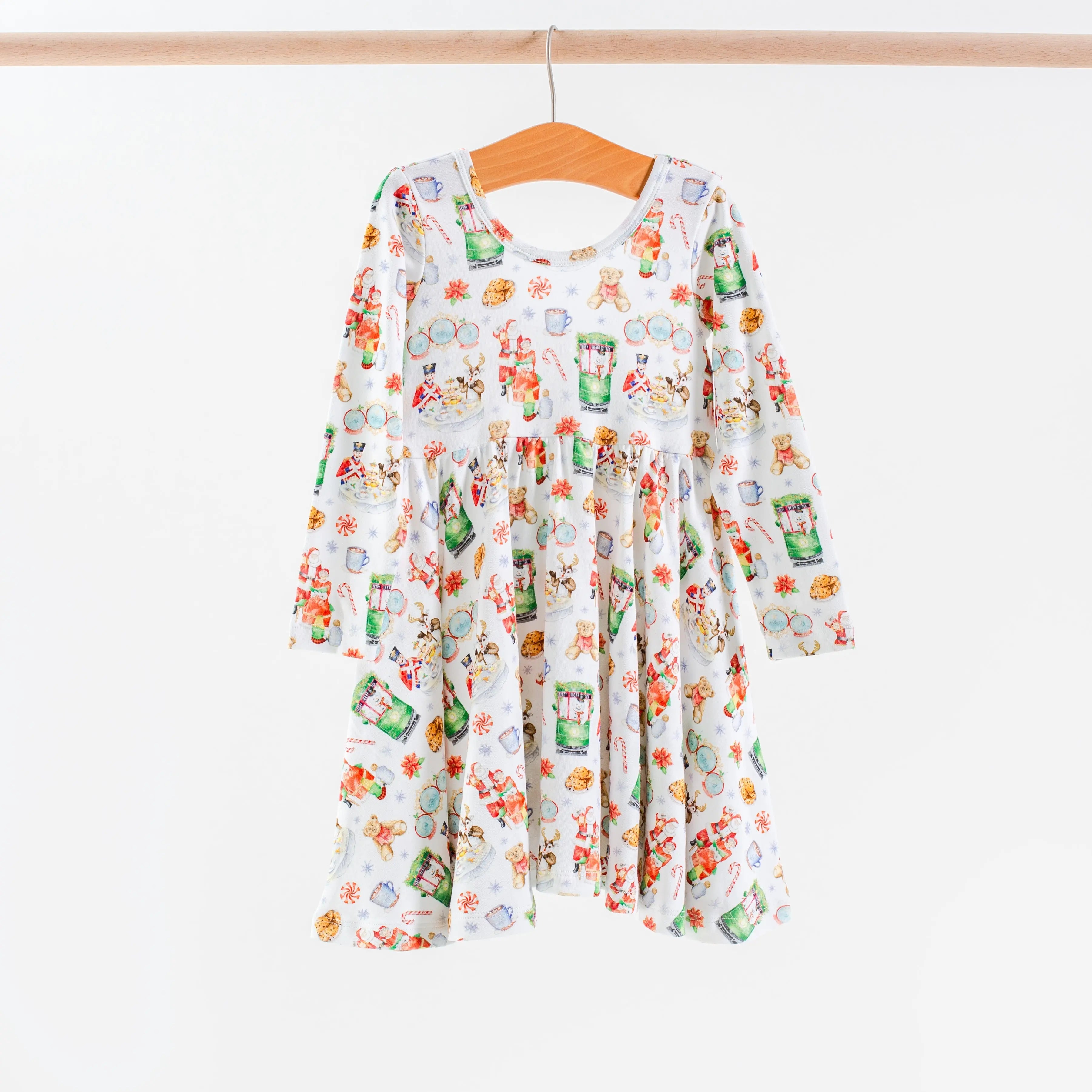 Teddy Bear Tea Organic Cotton Dress for Kids Nola Tawk
