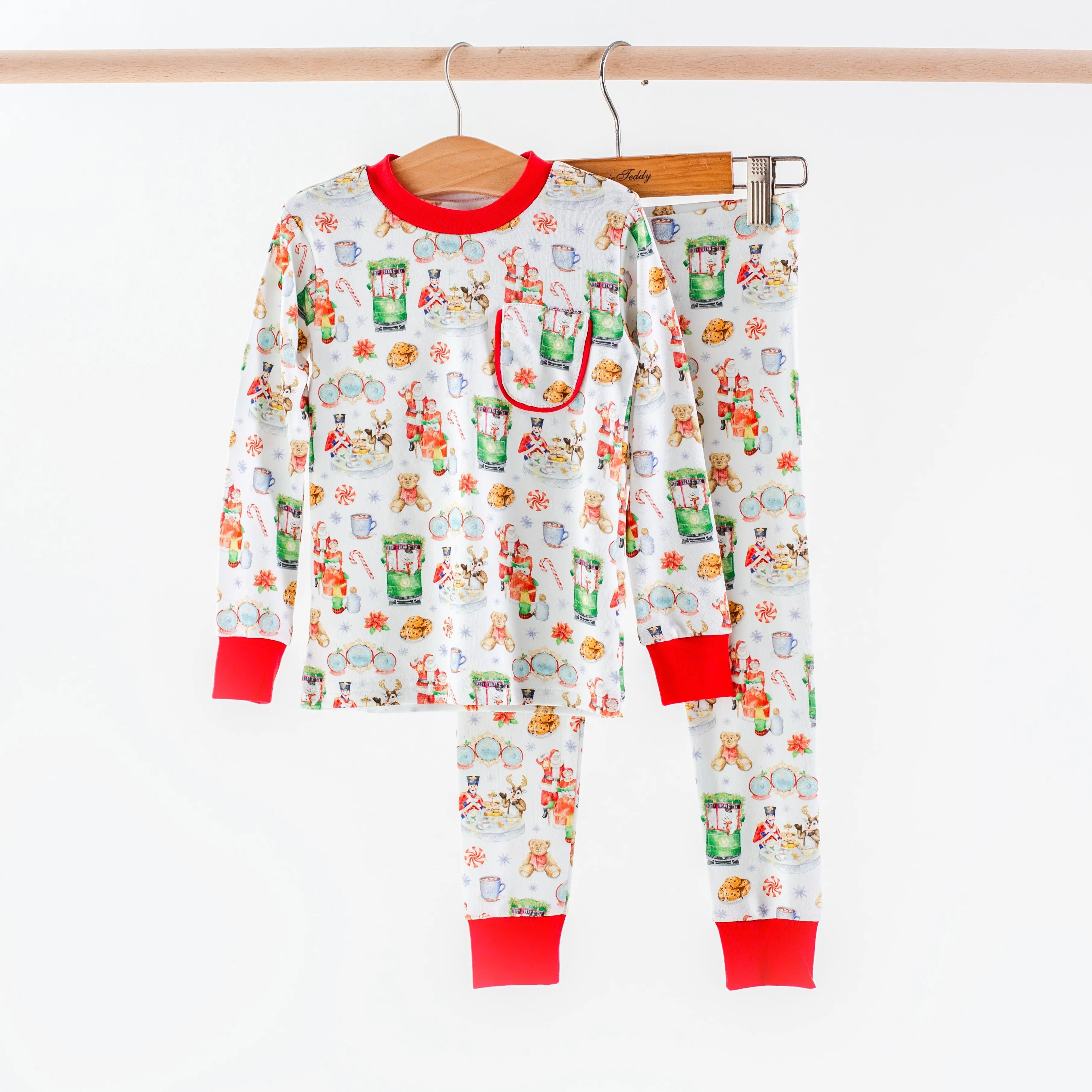 Teddy Bear Tea Organic Cotton Kids Pajamas by Nola Tawk, Southern food gift main product photo
