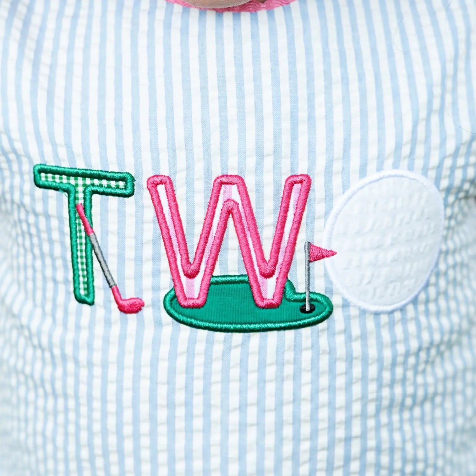 Teeing Up To Two Birthday Golf Dress by Seven Lantern Lane, Southern lifestyle apparel detail photo 2