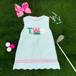 Teeing Up To Two Birthday Golf Dress by Seven Lantern Lane, Southern lifestyle apparel detail photo 4