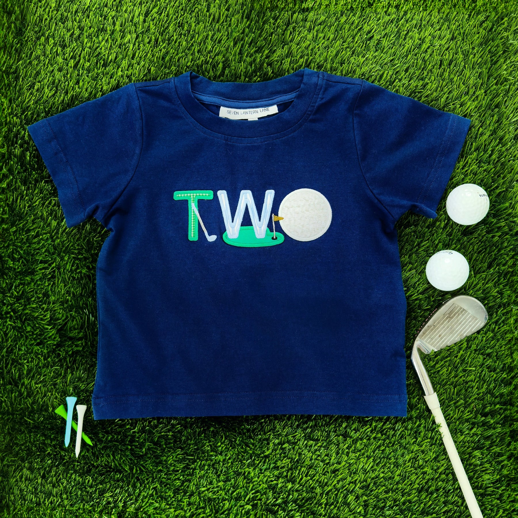 Teeing Up To Two Birthday Golf T-Shirt Seven Lantern Lane