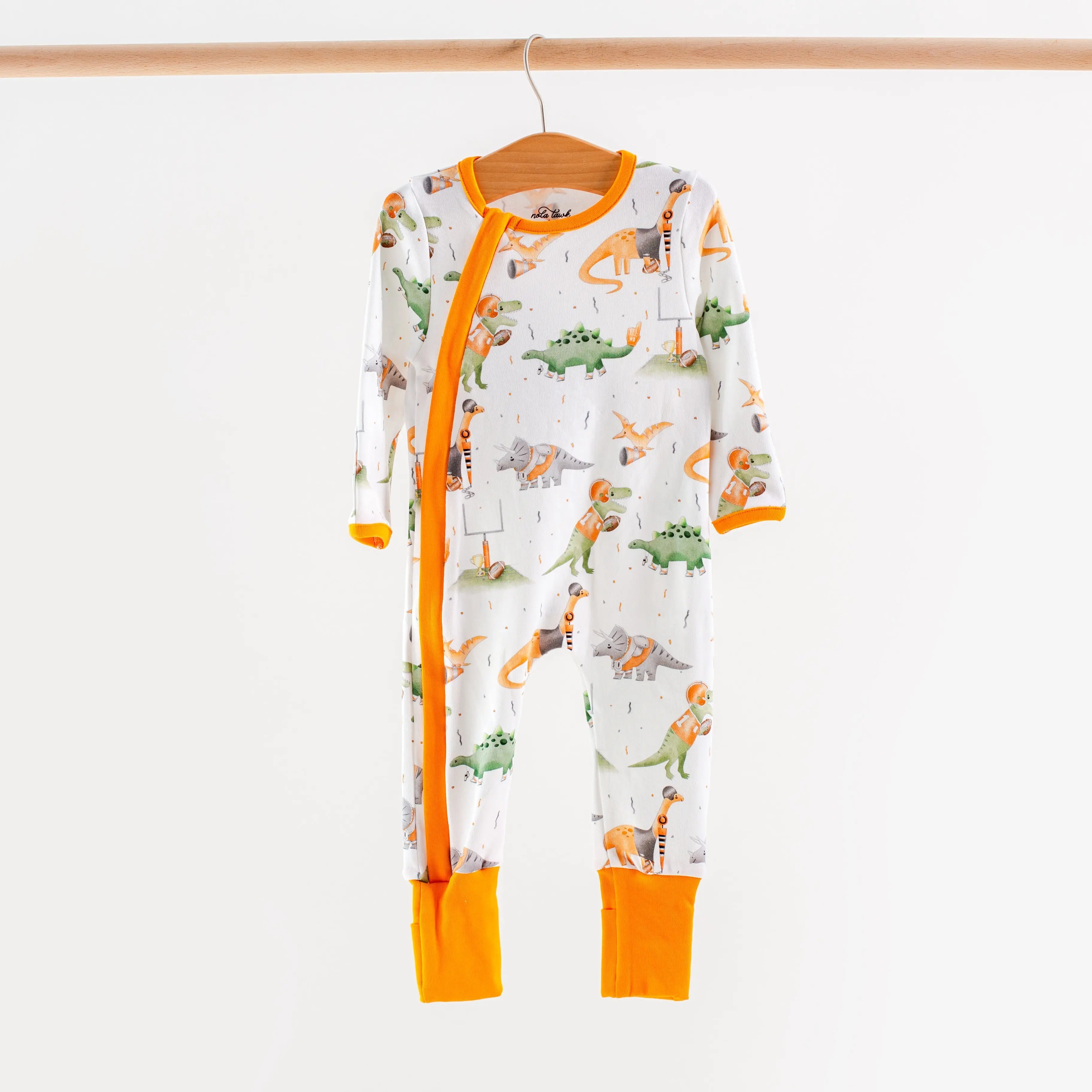 Tennessee Dinos All-Stars Organic Cotton Kids Pajamas by Nola Tawk, Southern food gift detail photo 2