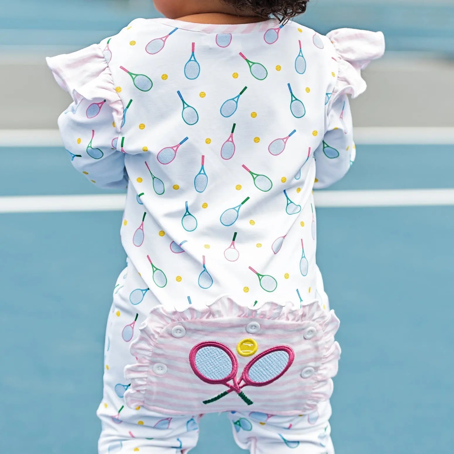Tennis Romper by Seven Lantern Lane, Southern lifestyle apparel detail photo 3