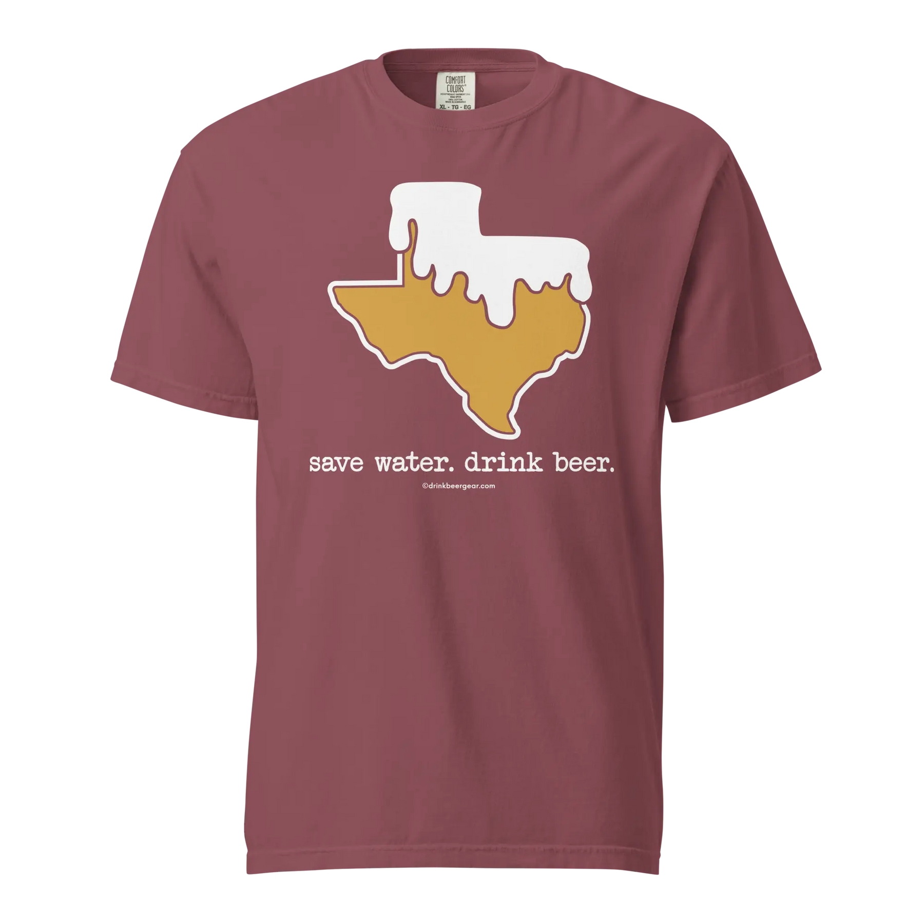 Texas Beer Mug Tee - Save Water. Drink Beer. - COMFORT COLORS BRAND TEE Drink Beer Gear