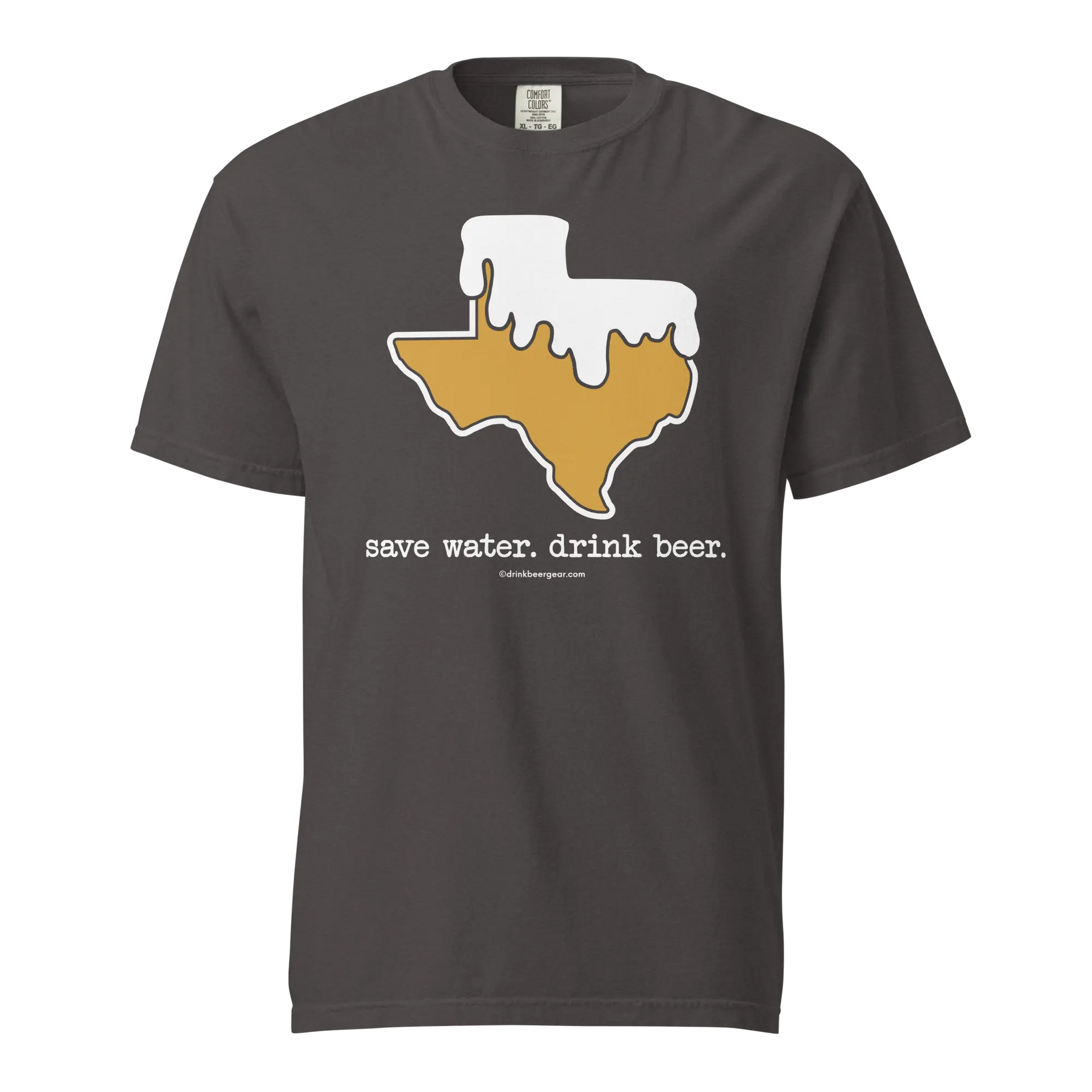Texas Beer Mug Tee - Save Water. Drink Beer. - COMFORT COLORS BRAND TEE Drink Beer Gear