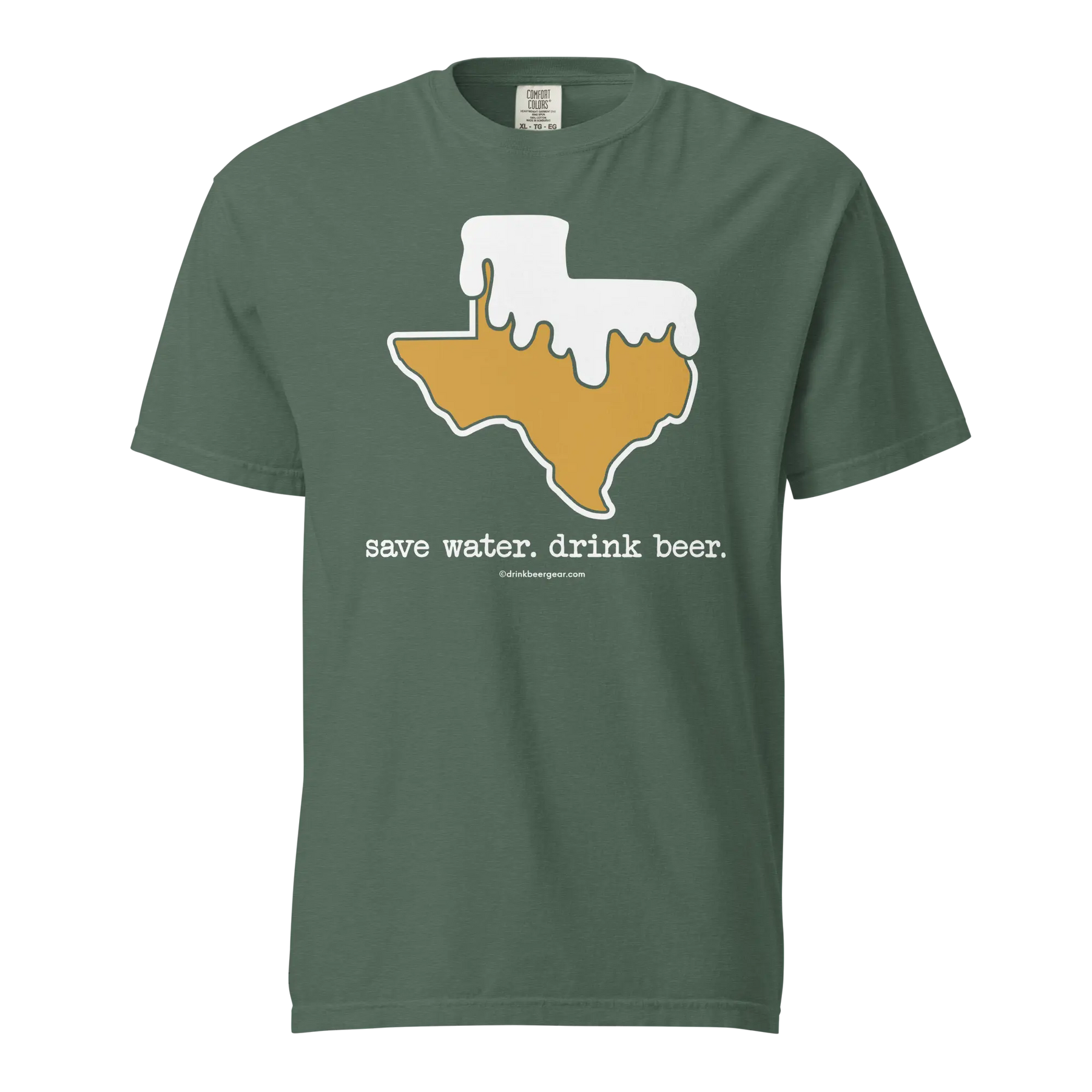Texas Beer Mug Tee - Save Water. Drink Beer. - COMFORT COLORS BRAND TEE Drink Beer Gear